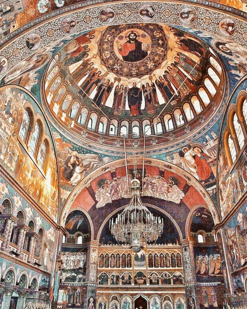 Things to do in Sibiu - see the Holy Trinity Orthodox Cathedral with its colorful frescoes and Byzantine architecture