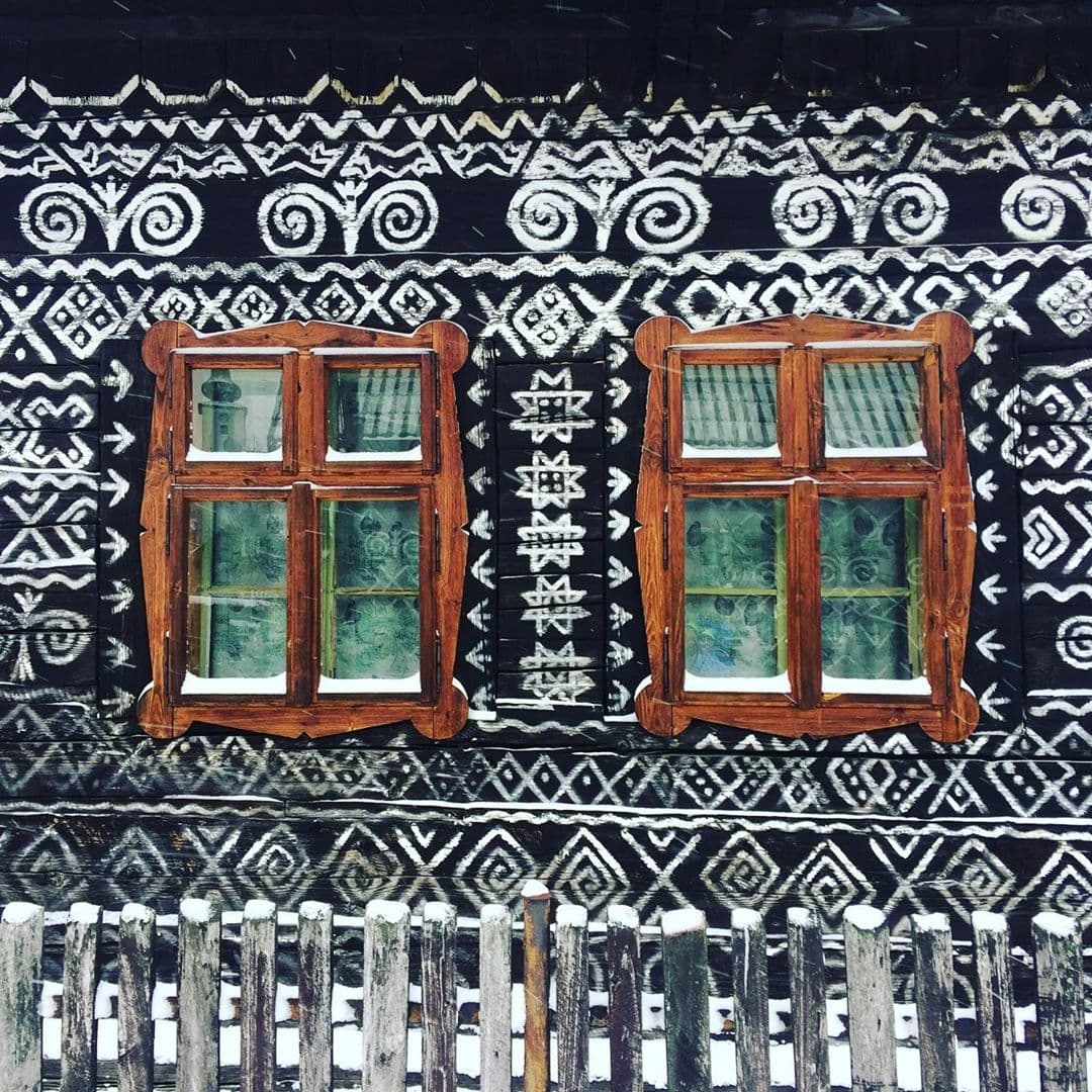Painted village  house in Slovakia