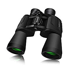 Black binoculars, compact and good for traveling especially when exploring nature or birding.