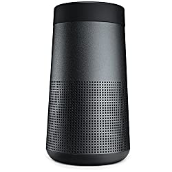 Bose portable speaker in black - sleek and compact to take with you while traveling.
