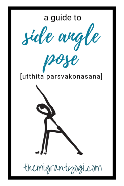 stick figure performing extended side angle pose in yoga